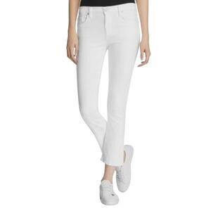 Hudson High Rise Crop Baby Kick Flare Jeans White Size 27 Versatile Coastal Chic